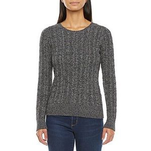 ⭐️St. John's Bay‎ Womens Cable Crew Neck Long Sleeve Pullover Sweater size M